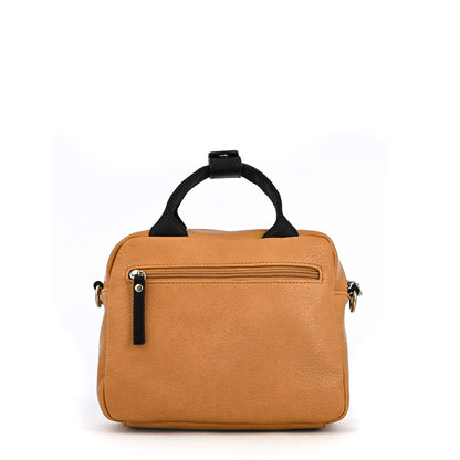 Medium poxy camel crossbody bag