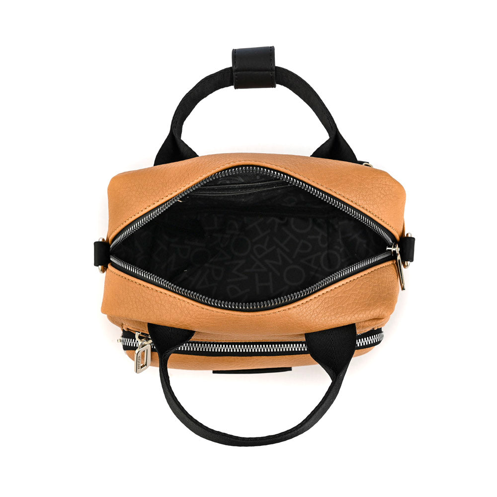 Medium poxy camel crossbody bag