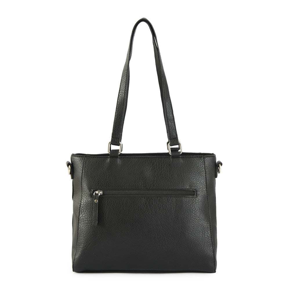 Wallet Two Handles Three divisions large black leroux