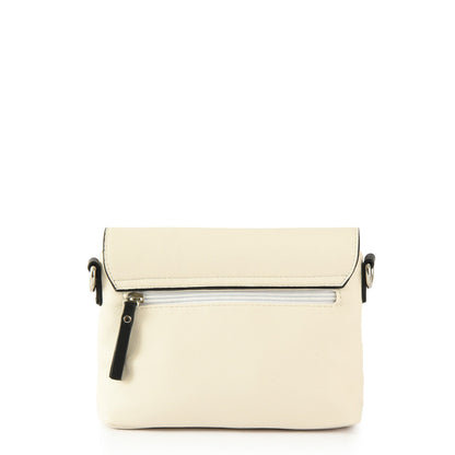 Small ecru white Paris crossbody bag