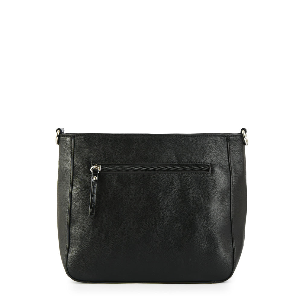 Large black guillot crossbody wallet