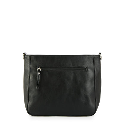 Large black guillot crossbody wallet