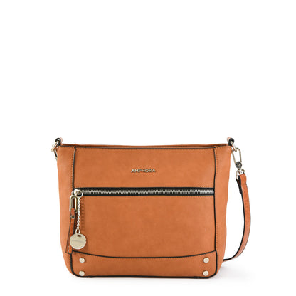 Large camel guillot crossbody wallet