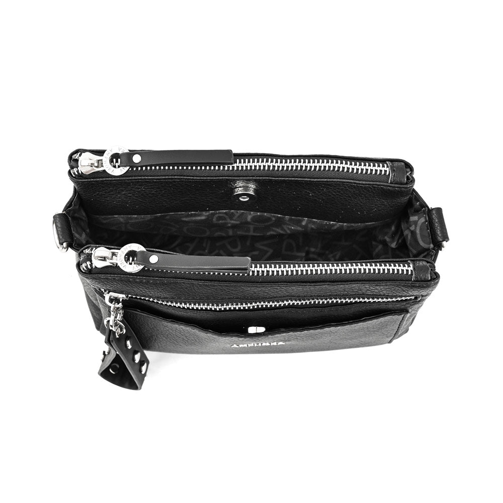 Medium black carpentier crossbody wallet