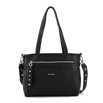 Medium black carpentier two-handle wallet