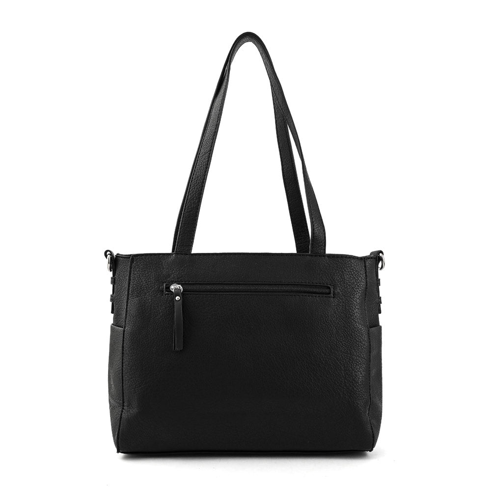 Medium black carpentier two-handle wallet