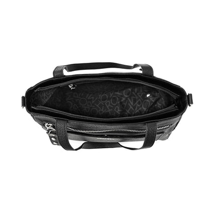 Medium black carpentier two-handle wallet