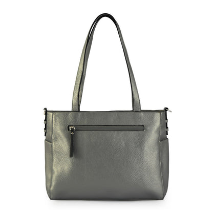 Medium dark silver carpentier two-handle wallet