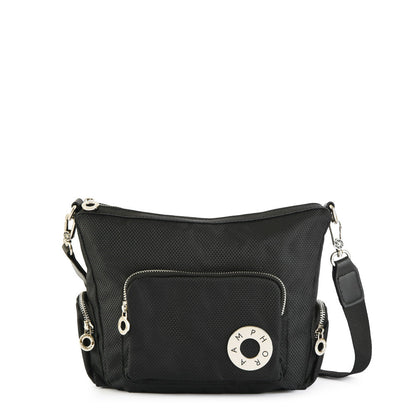 Medium black russo crossbody wallet