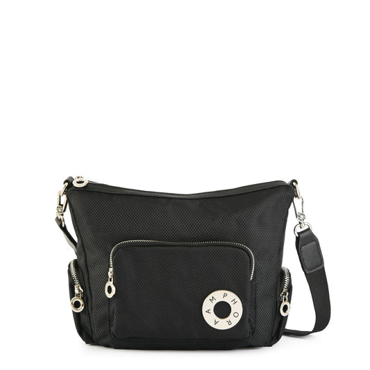 Medium black russo crossbody wallet