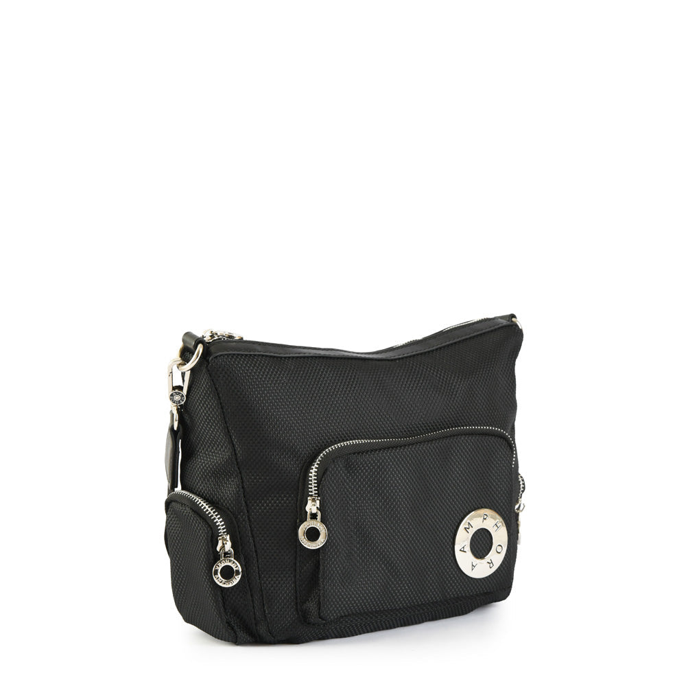 Medium black russo crossbody wallet