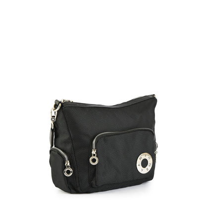Medium black russo crossbody wallet