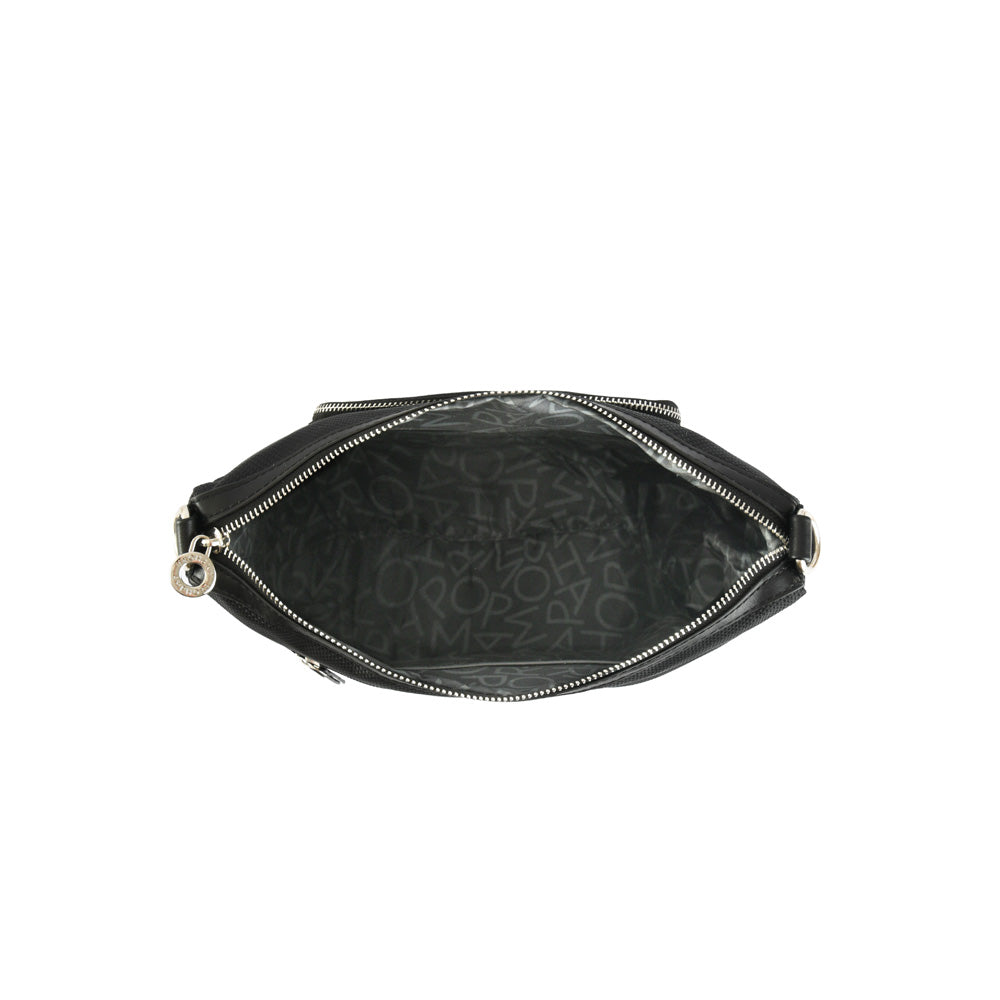 Medium black russo crossbody wallet