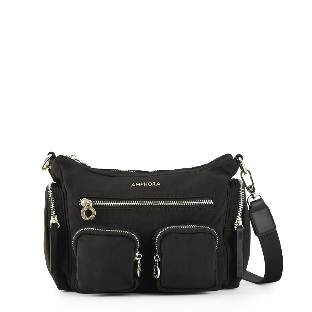 Marty Black Medium Crossbody Wallet