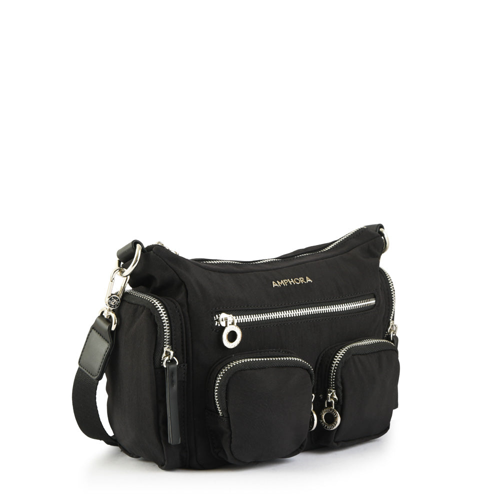 Marty Black Medium Crossbody Wallet