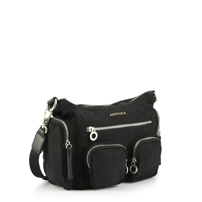 Marty Black Medium Crossbody Wallet