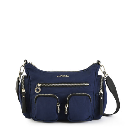 Dark blue marty medium crossbody wallet