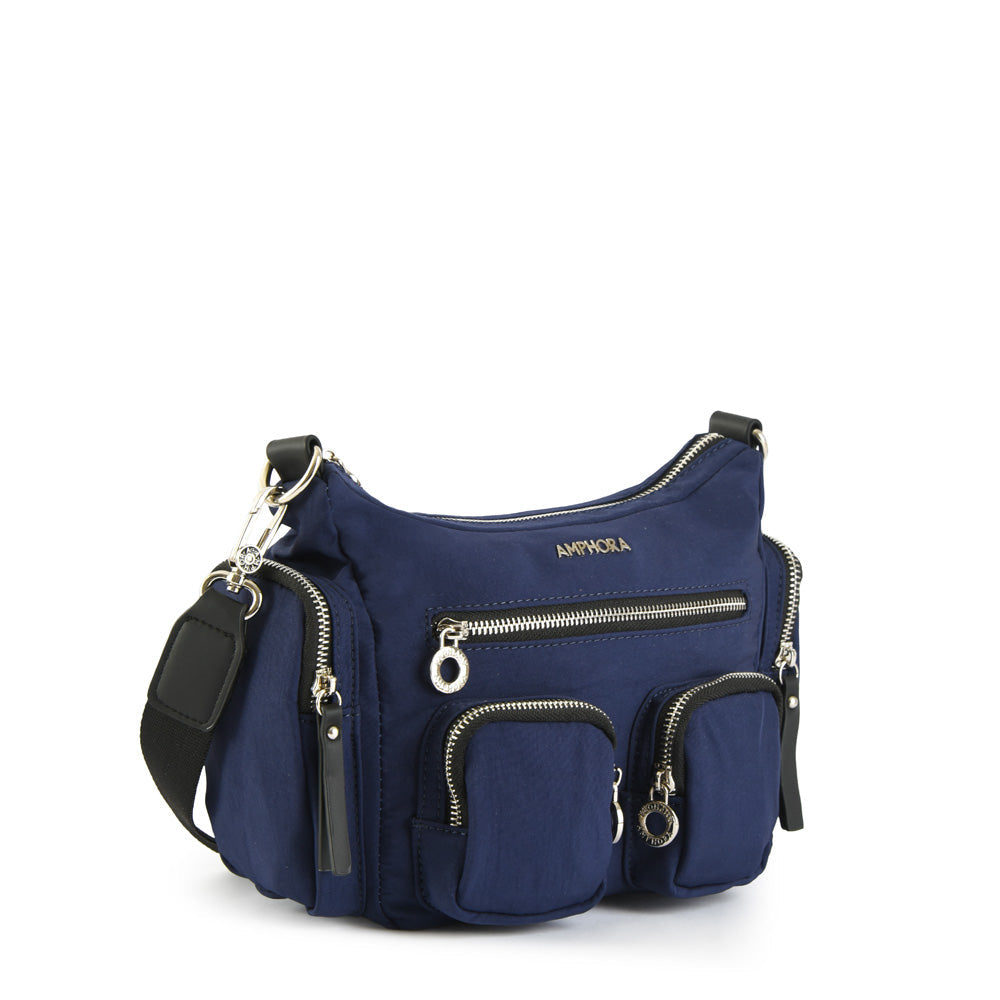 Dark blue marty medium crossbody wallet