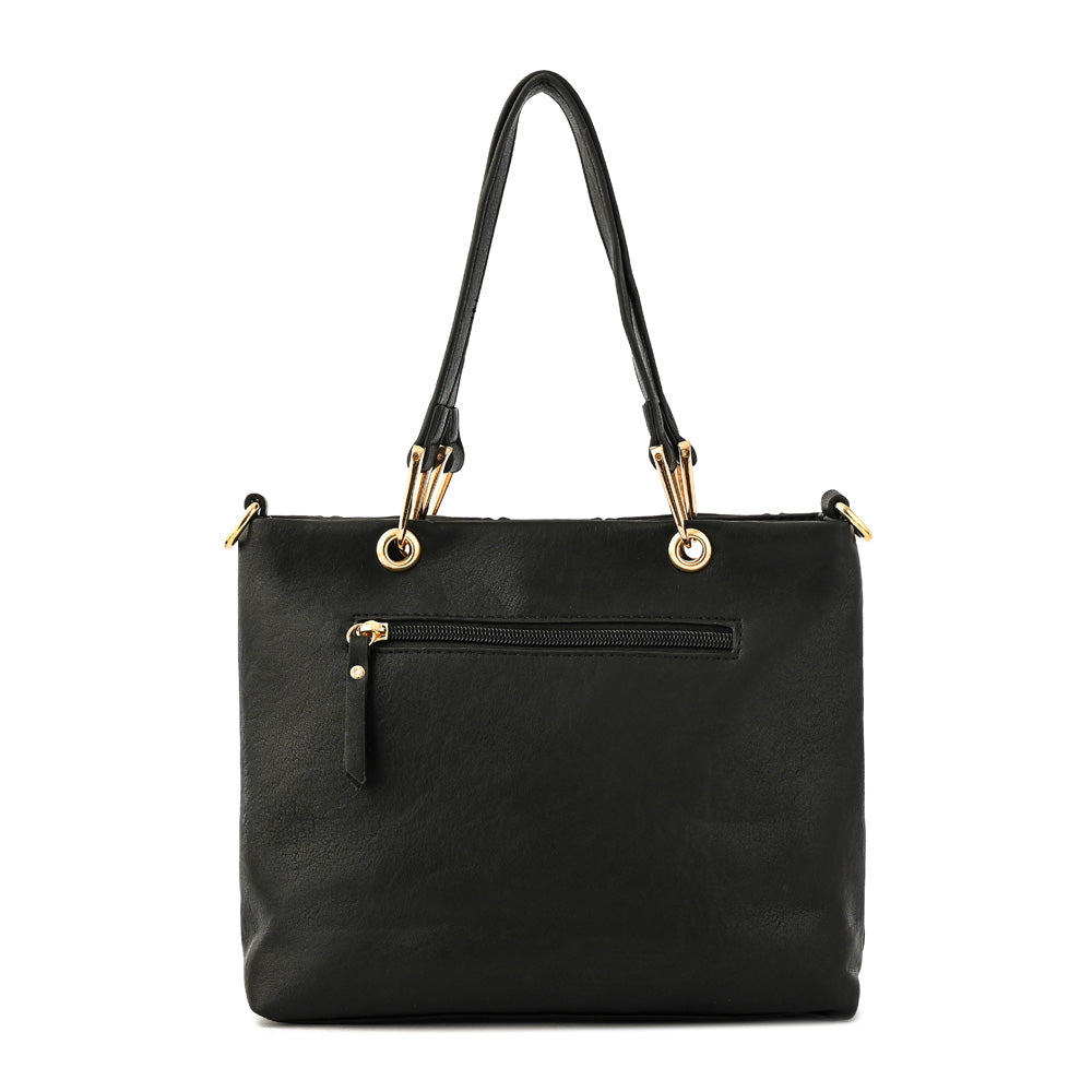 Small black deluca crossbody wallet