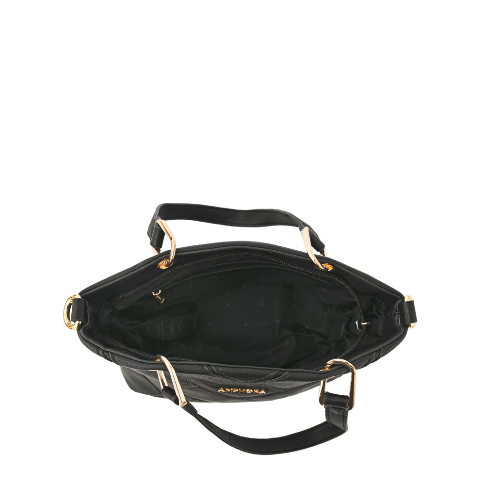 Small black deluca crossbody wallet