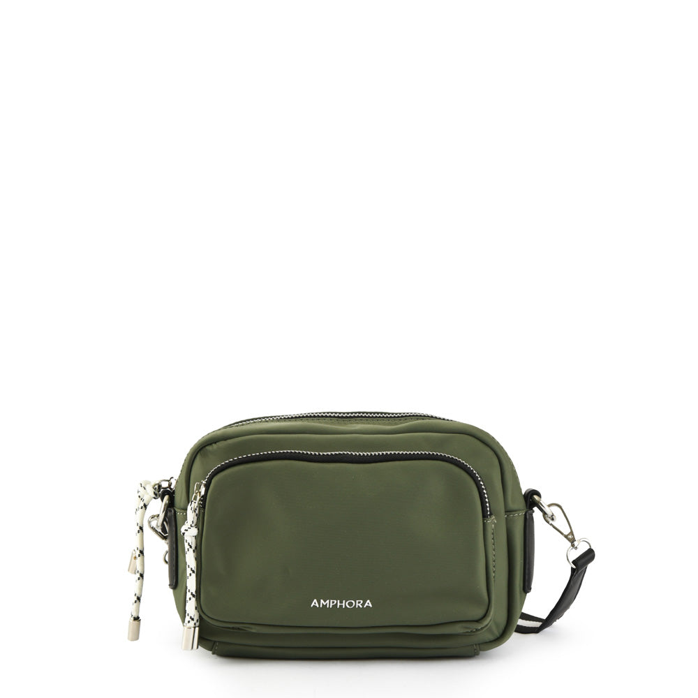 Small olive green aferdita crossbody wallet