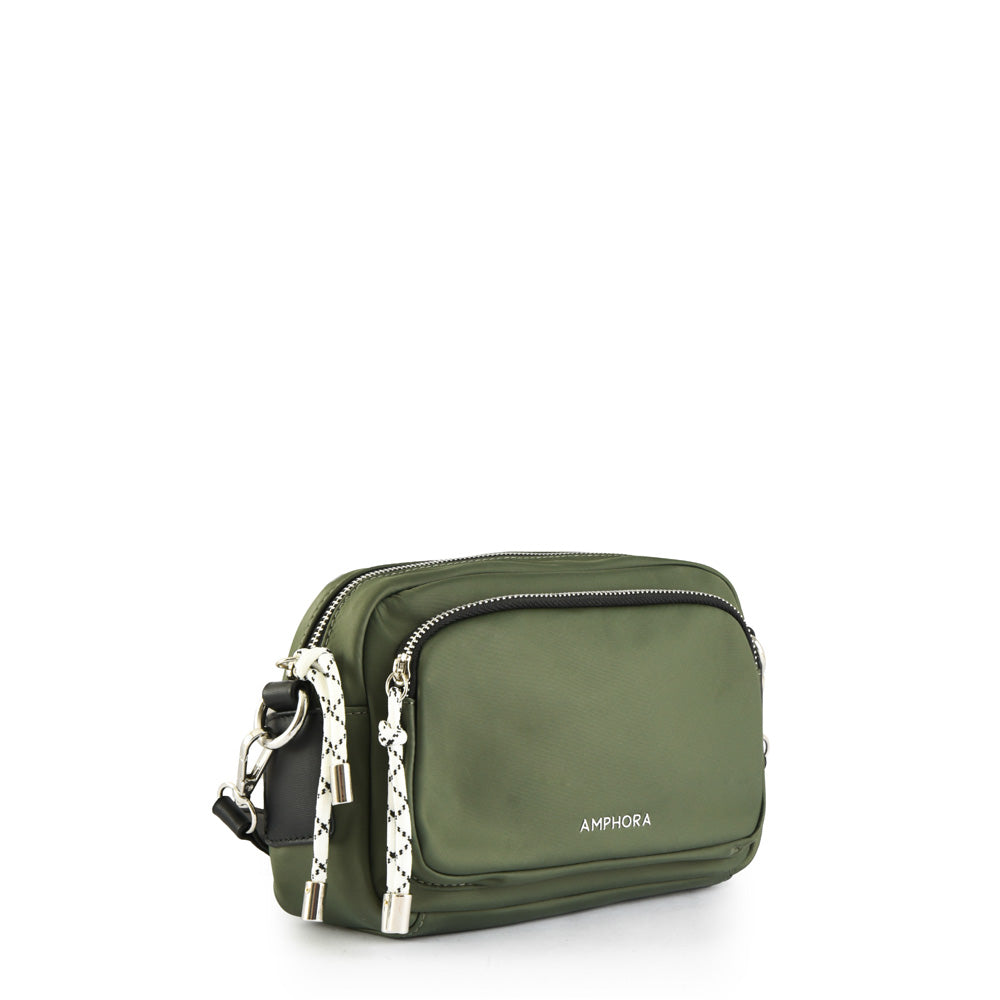 Small olive green aferdita crossbody wallet