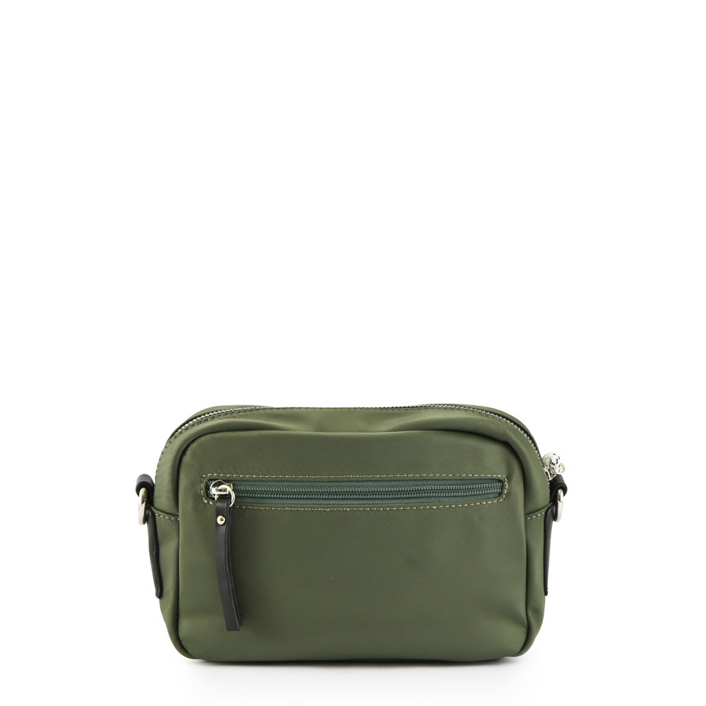 Small olive green aferdita crossbody wallet