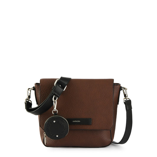 Medium dark brown cameleon crossbody wallet