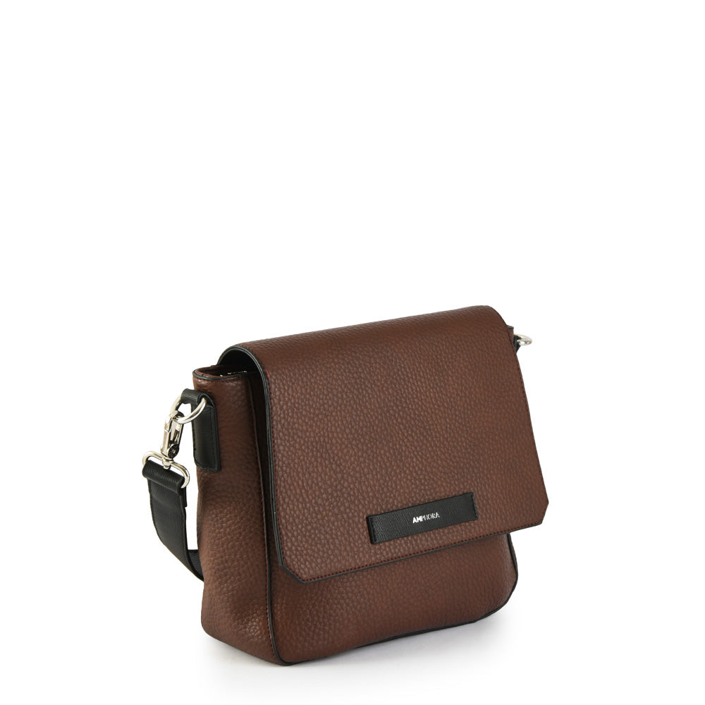 Medium dark brown cameleon crossbody wallet