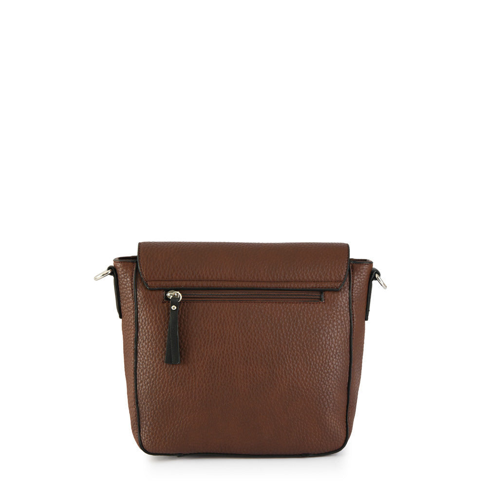 Medium dark brown cameleon crossbody wallet