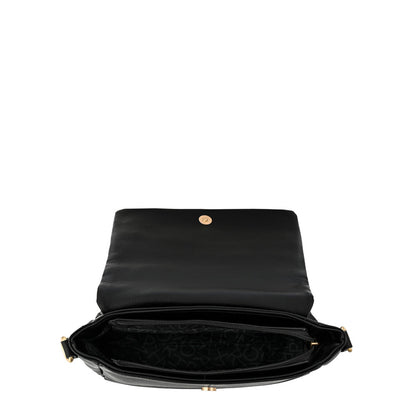 Elena Black Medium Flip Crossbody Wallet