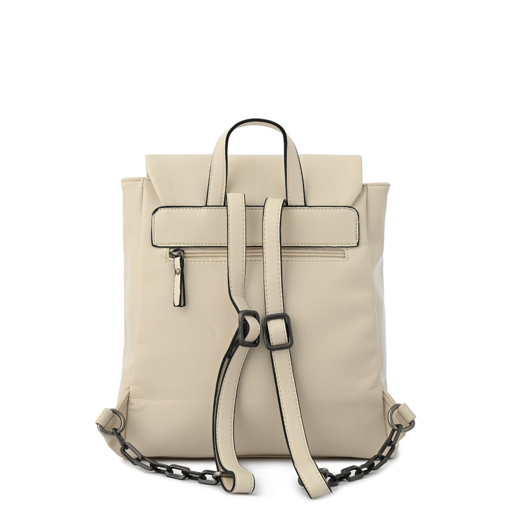 Elena ecru white backpack with medium lid