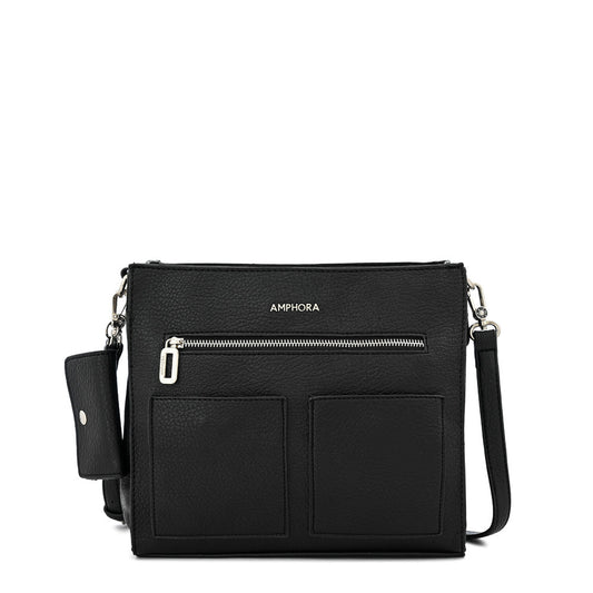 Medium black silvia crossbody wallet