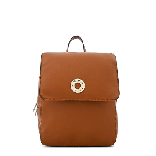 Medium brown oreta backpack with lid