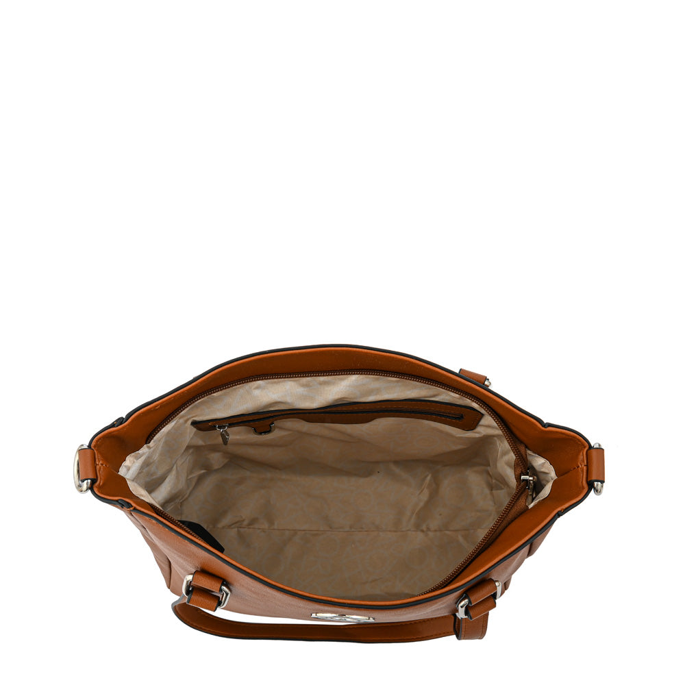 Wallet with two large brown orienta handles