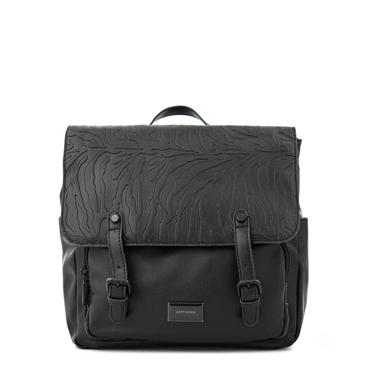 Samira black medium lid backpack