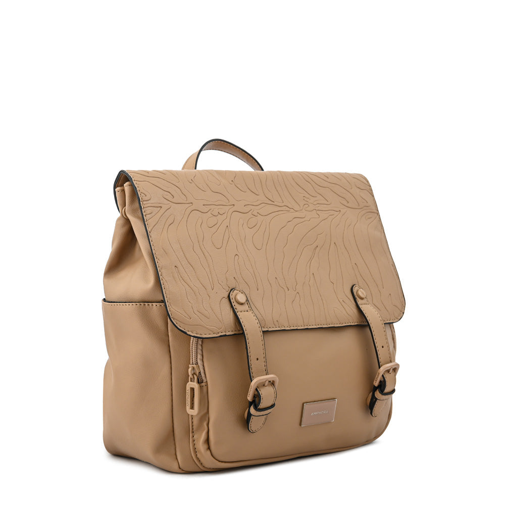 Dark Beige Samira Medium Lid Backpack