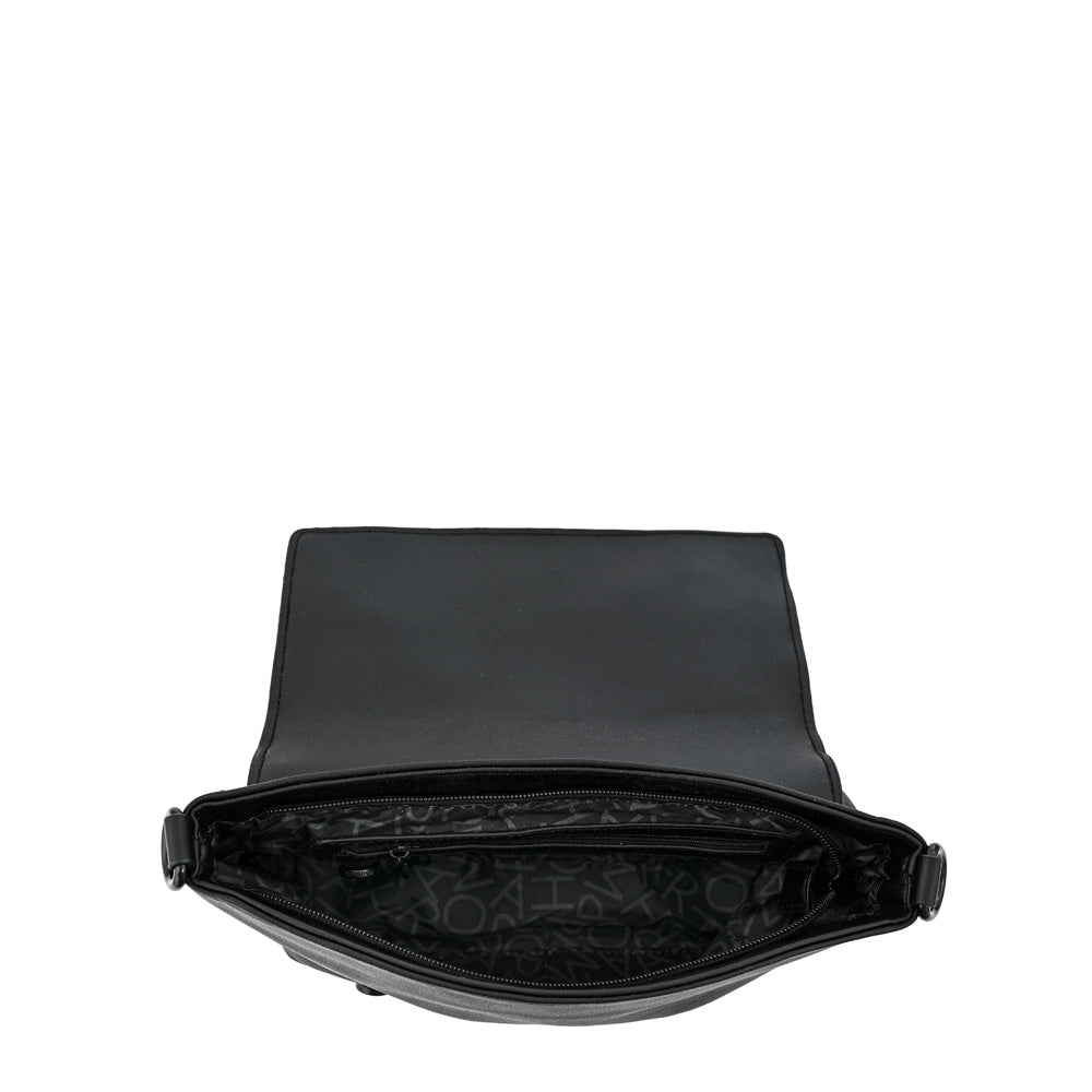 Black Samira Medium Flip Crossbody Wallet