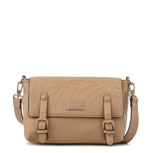 Samira Medium Flip Shoulder Bag Dark Beige