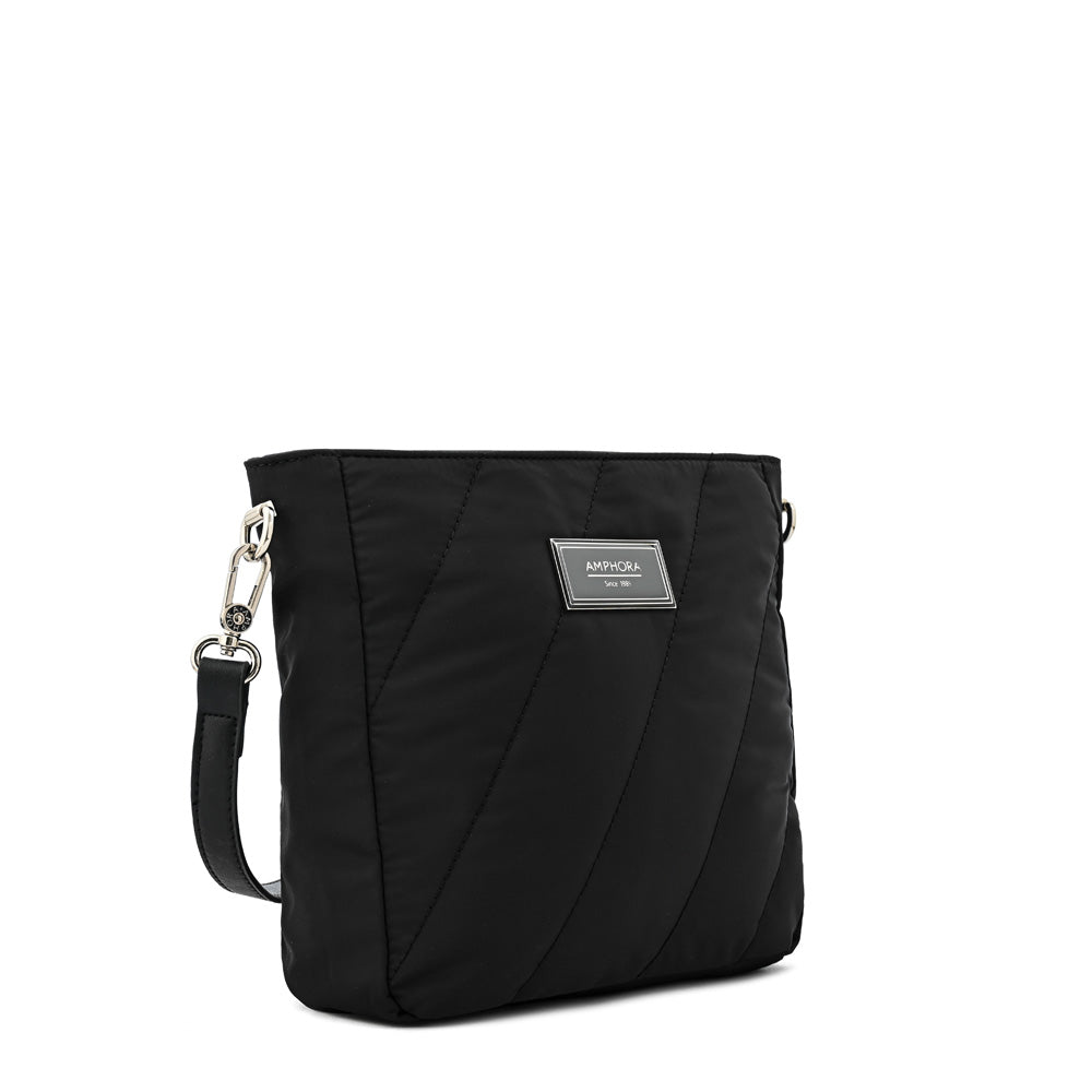 Janelle Medium Textured Black Crossbody Wallet