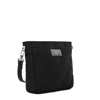 Janelle Medium Textured Black Crossbody Wallet