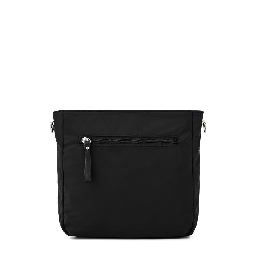 Janelle Medium Textured Black Crossbody Wallet