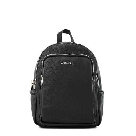 Textured black karina medium backpack