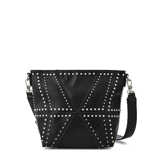 Medium straight cut shoulder bag maurin black