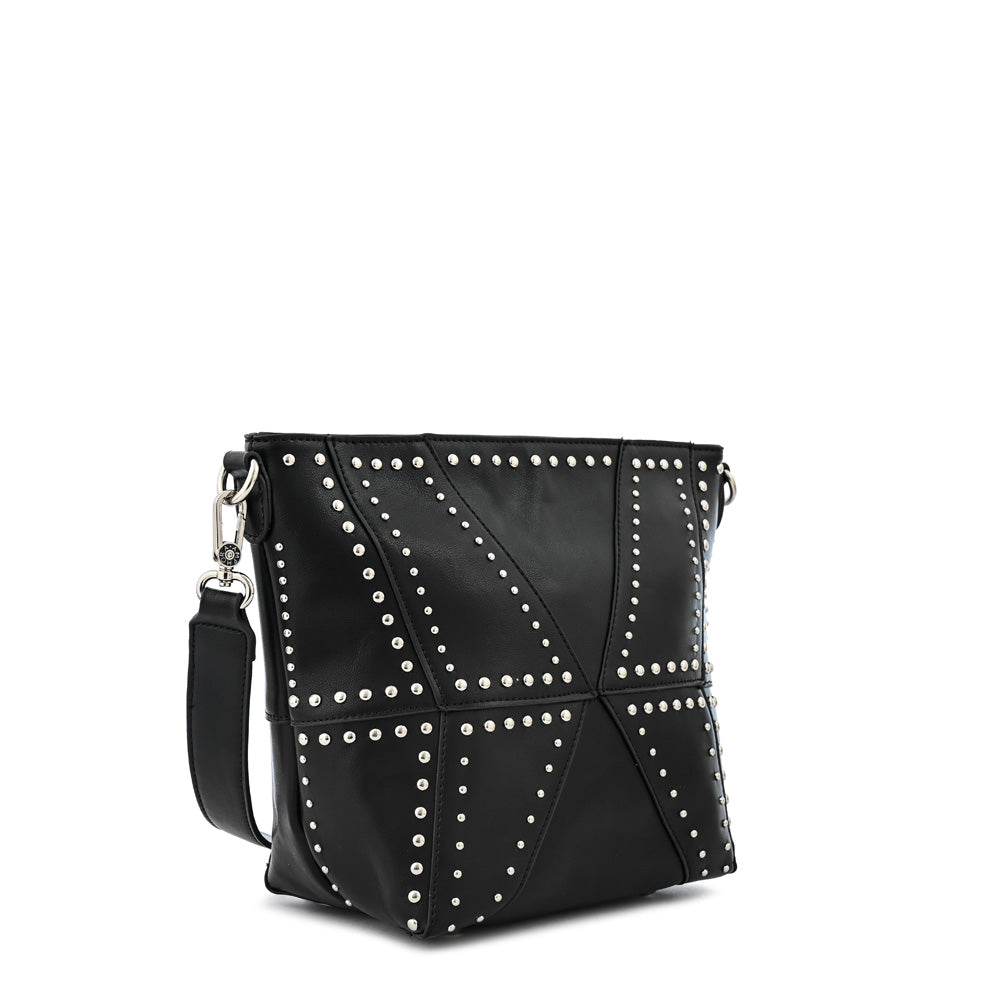 Medium straight cut shoulder bag maurin black