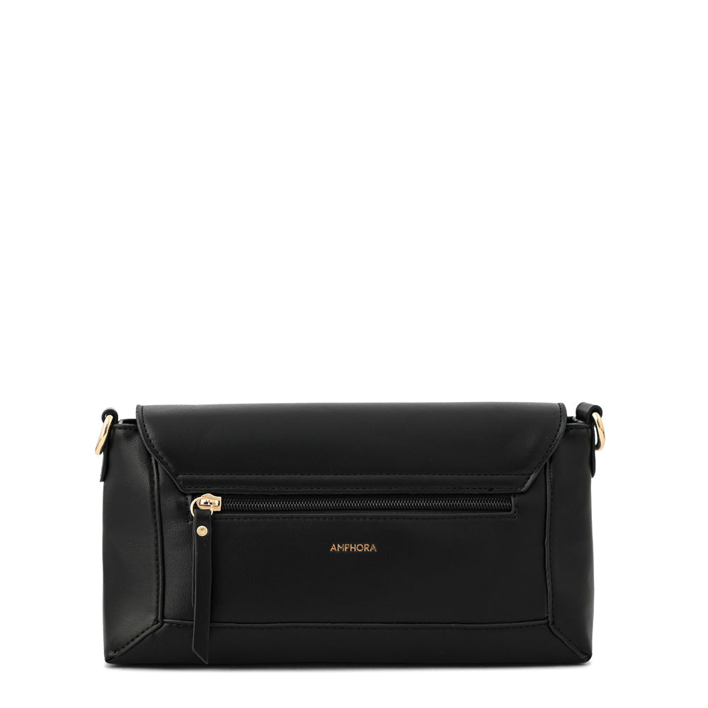 Felita Medium Textured Black Crossbody Wallet