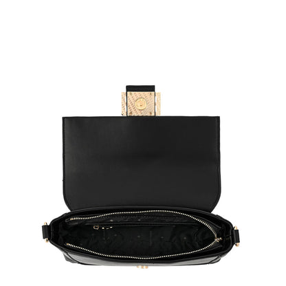 Felita Medium Textured Black Crossbody Wallet