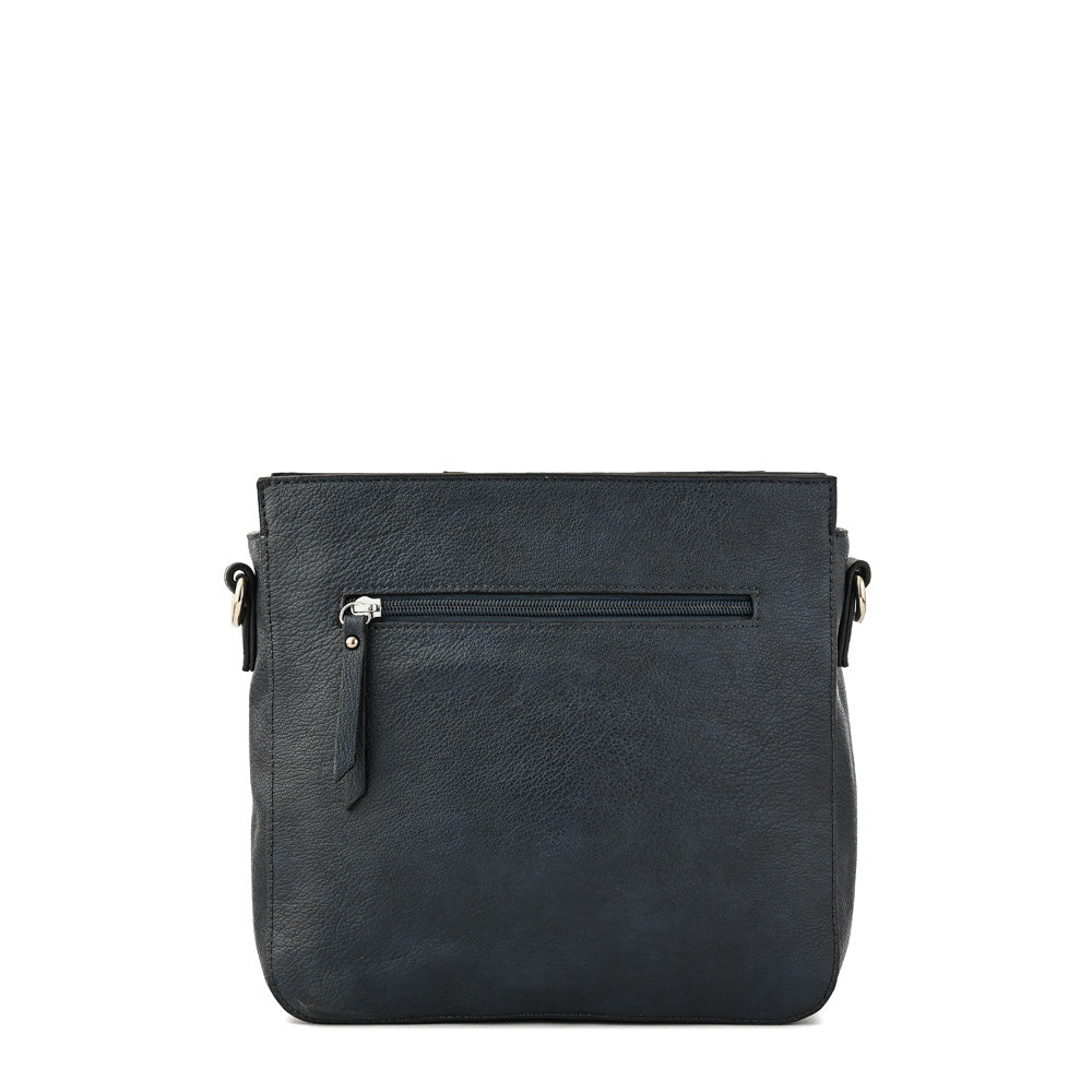 Dark blue cleo medium crossbody wallet