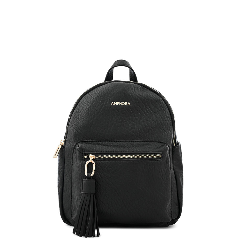 Claribel large textured black backpack