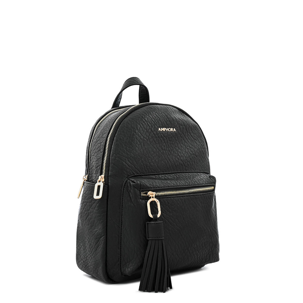 Claribel large textured black backpack